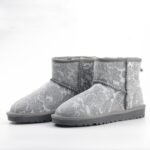 Custom Women’s Blue Cow Suede Leather Australia Genuine Shearling Lining Classic Short Ankle Sheepskin Boots