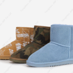 Custom Women’s Blue Cow Suede Leather Australia Genuine Shearling Lining Classic Short Ankle Sheepskin Boots