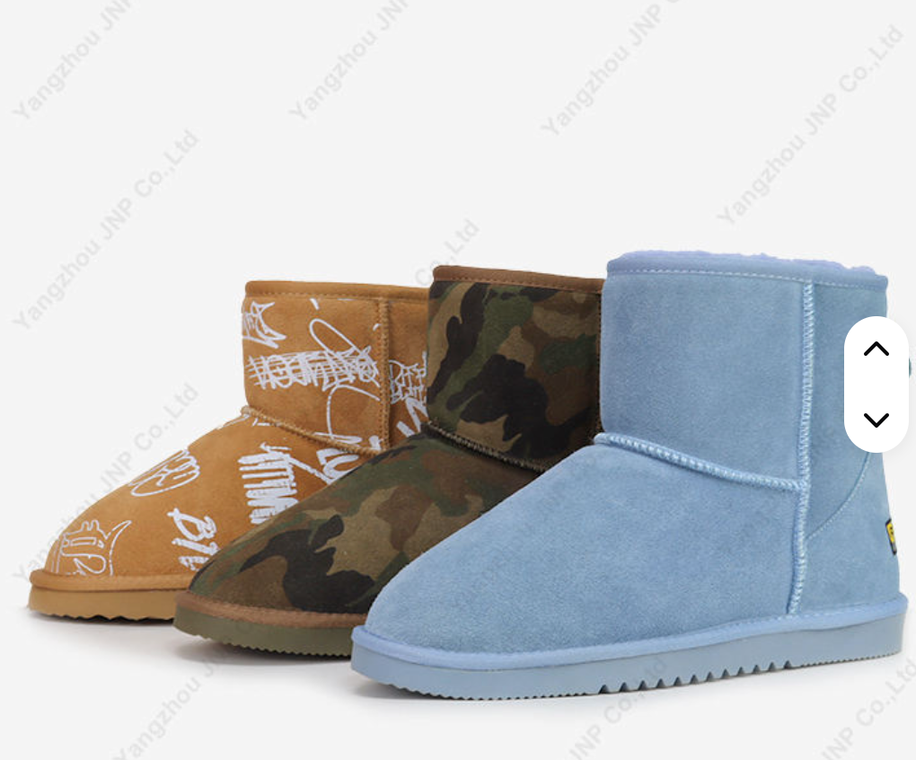 Custom Women’s Blue Cow Suede Leather Australia Genuine Shearling Lining Classic Short Ankle Sheepskin Boots