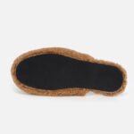 Personalized cream shearling slide slippers with custom monogramming and size options, great for personalized gifts.