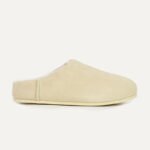Customizable cow suede shearling-lined slippers, eco-friendly personalized winter mules