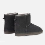 Custom-made cow ankle snow boots: soft suede upper, warm inner padding, designed for your perfect fit.