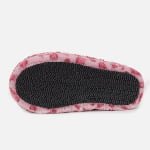Bulk custom pink leopard print slippers—OEM/ODM service, fluffy fur upper, closed-toe design, ideal for large-scale branded home goods orders.