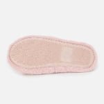 Tailored pink plush double-strap slides—custom-fit for cozy, trendy indoor/outdoor comfort.
