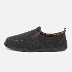 Custom-made cow suede slippers: soft fabric, warm plaid inner, tailored sizing for daily wear.