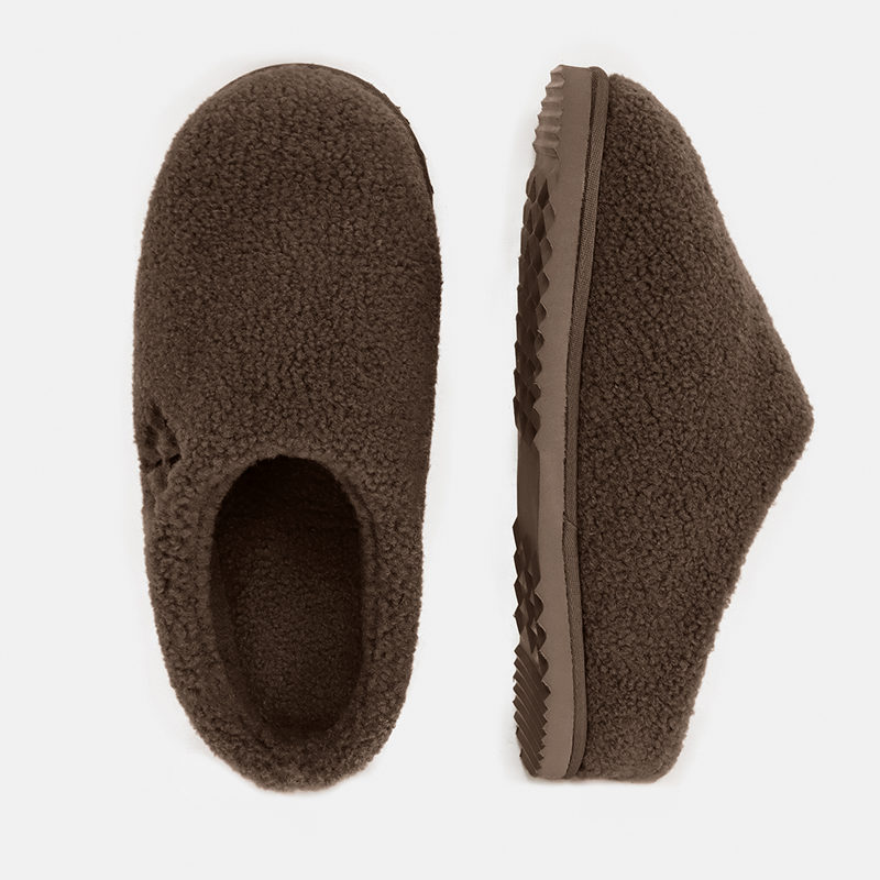 Women’s Winter Wool Mules Plush Fluffy Loafer Faux Fur Slippers