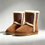 Custom Embroidery Warm Faux Fur Lined Mid-Calf Boots