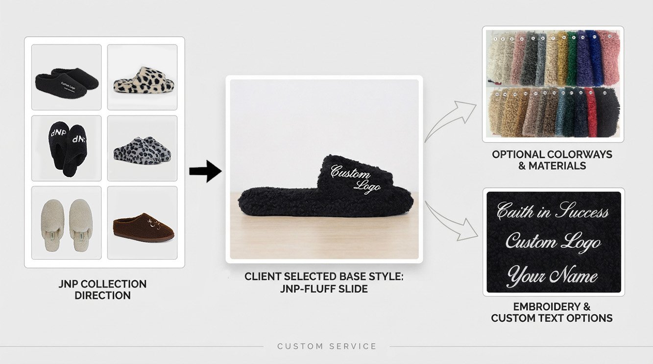 A footwear collection narrowed to one proven base style with color, material and branding options.