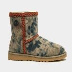 Custom Mid-Calf Snow Red Fringe Trim Winter Boots