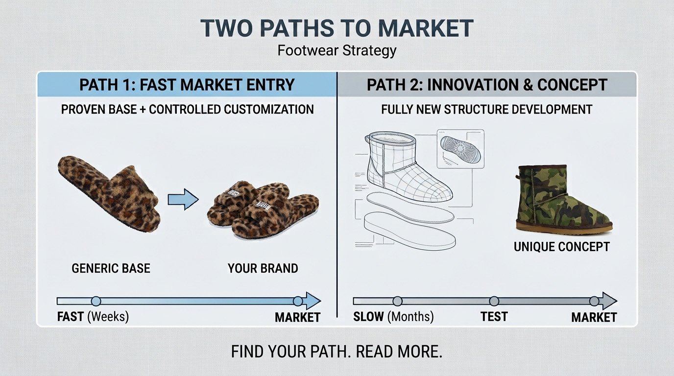 Proven-slipper-base-with-controlled-brand-customisation-compared-with-a-fully-new-footwear-development-path