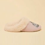 Custom Embroidery Winter Wool Felt Fuzzy Faux Fur House Slippers
