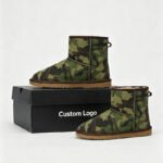 Custom Men’s Camouflage Winter Warm Faux Shearling Snow Boots