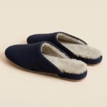 Custom Men’s Sheepskin Lined Mule Winter Slippers