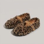 Women’s Winter Fluffy Leopard Print Flats Ballet Slippers