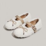 Women’s Winter Fluffy Leopard Print Flats Ballet Slippers
