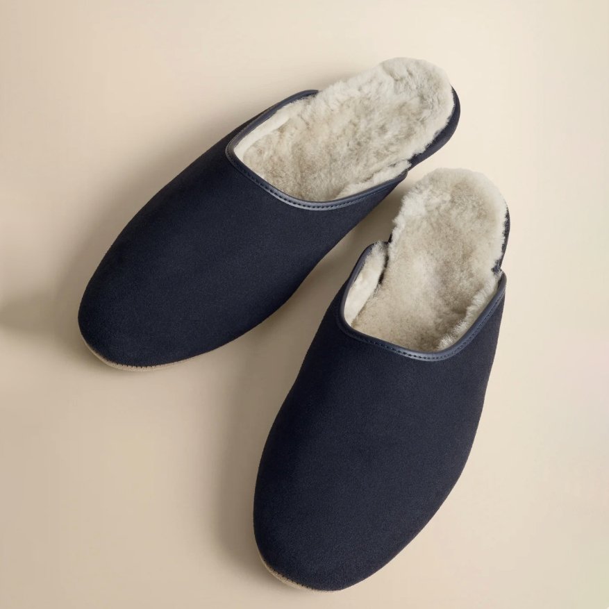 Custom Men’s Sheepskin Lined Mule Winter Slippers