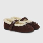 Custom Women’s Faux Genuine Shearling Ballet Ballerinas Loafers Slippers