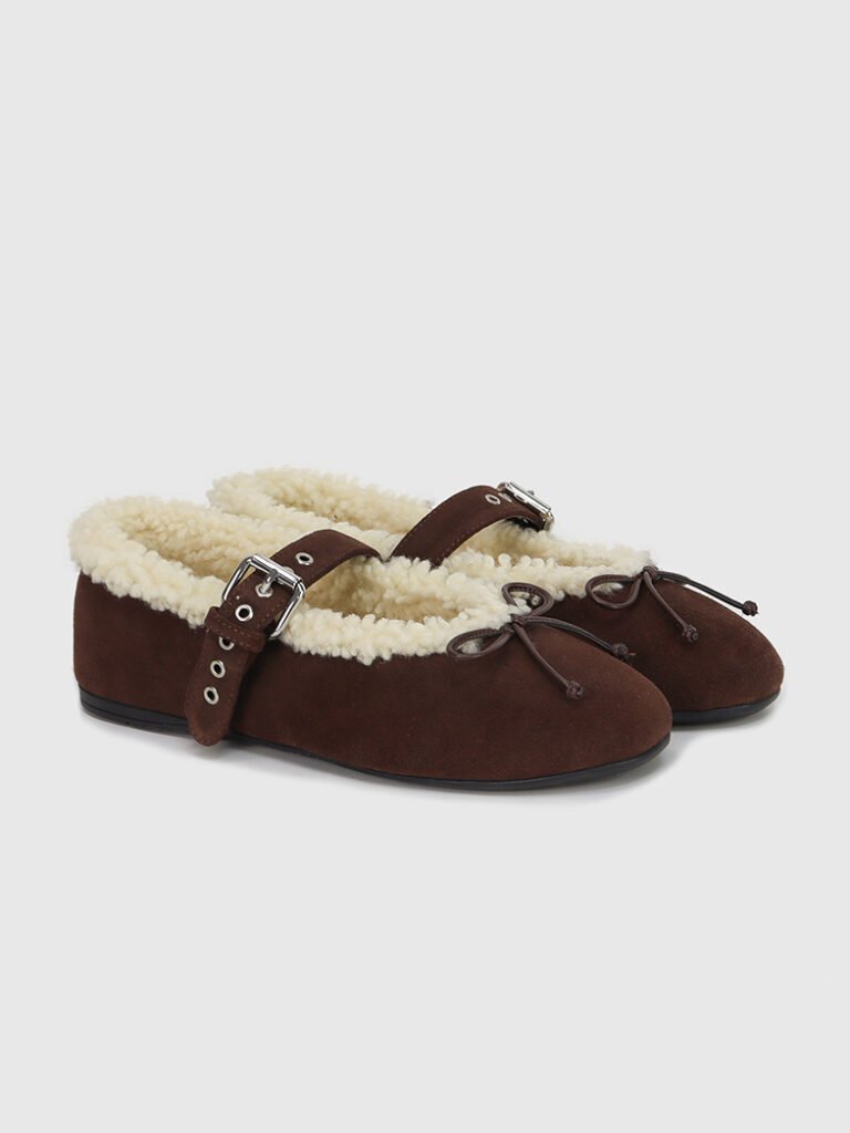Custom Women’s Faux Genuine Shearling Ballet Ballerinas Loafers Slippers